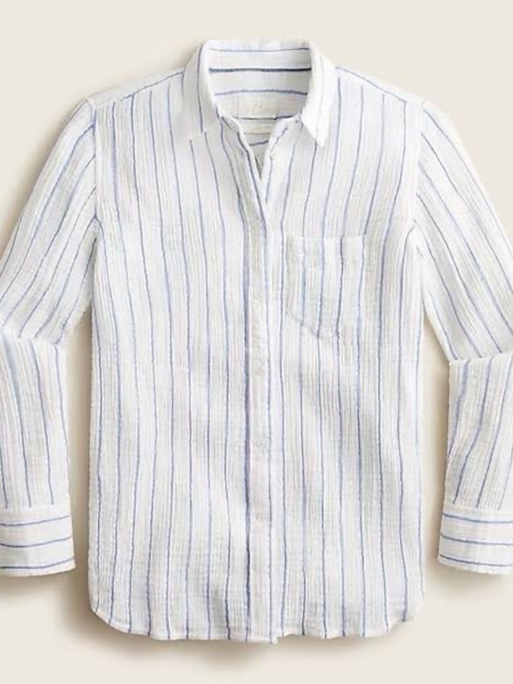 J. Crew Gauze/Cotton Button Down Striped Shirt